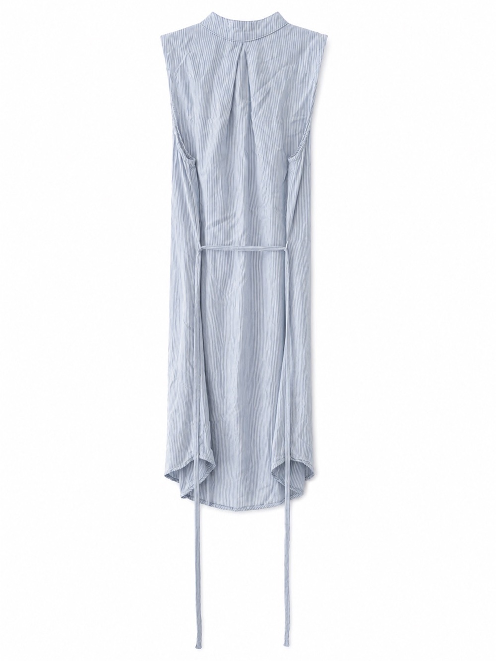 Bella Dahl Blue & White Striped Sleeveless Shirt Dress XS Tie Waist - Picture 2 of 4